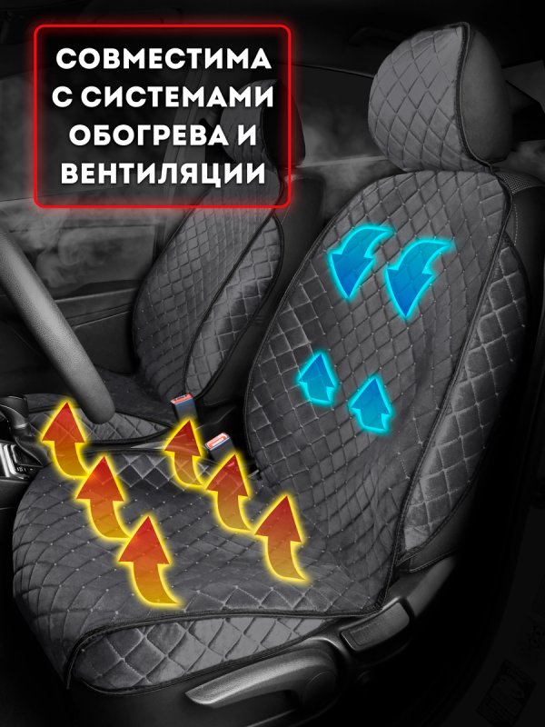 Полный комплект накидок  из велюра на сиденья автомобиля. Модель ISTANBUL  Plus  PK. Темно-серый