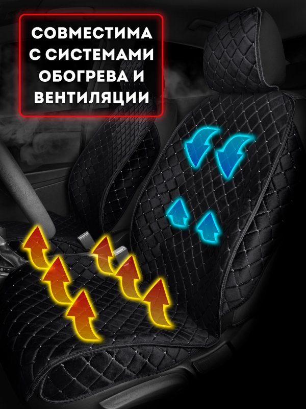 Полный комплект накидок  из велюра на сиденья автомобиля. Модель ISTANBUL  Plus  PK. Черный, белый